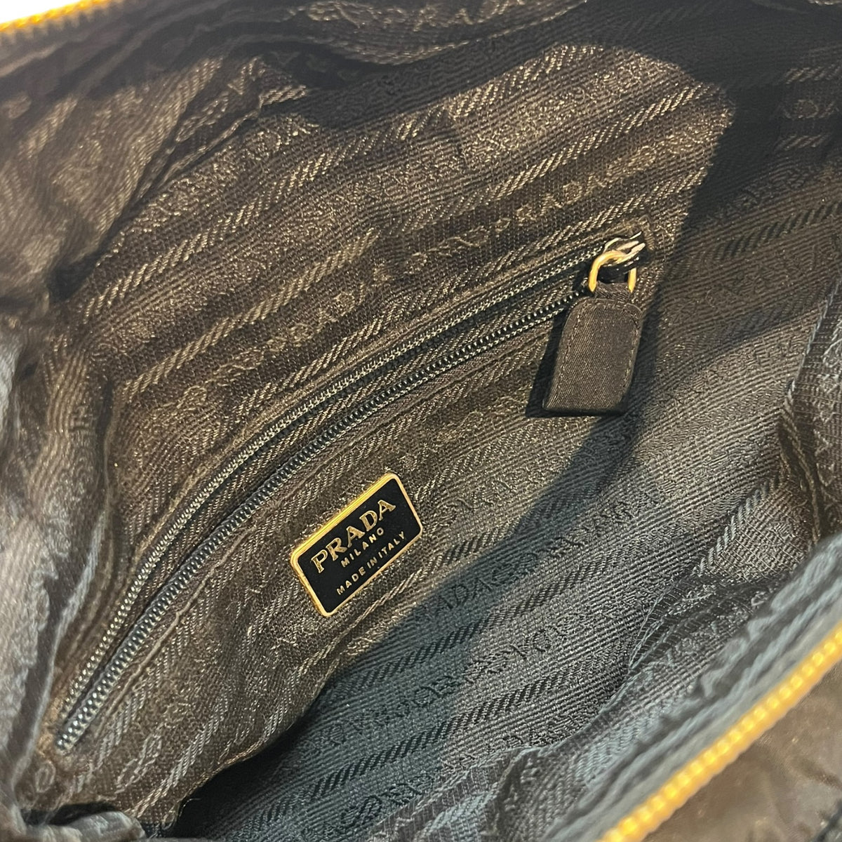 Prada Tessuto Nylon Chain Shoulder Bag Black