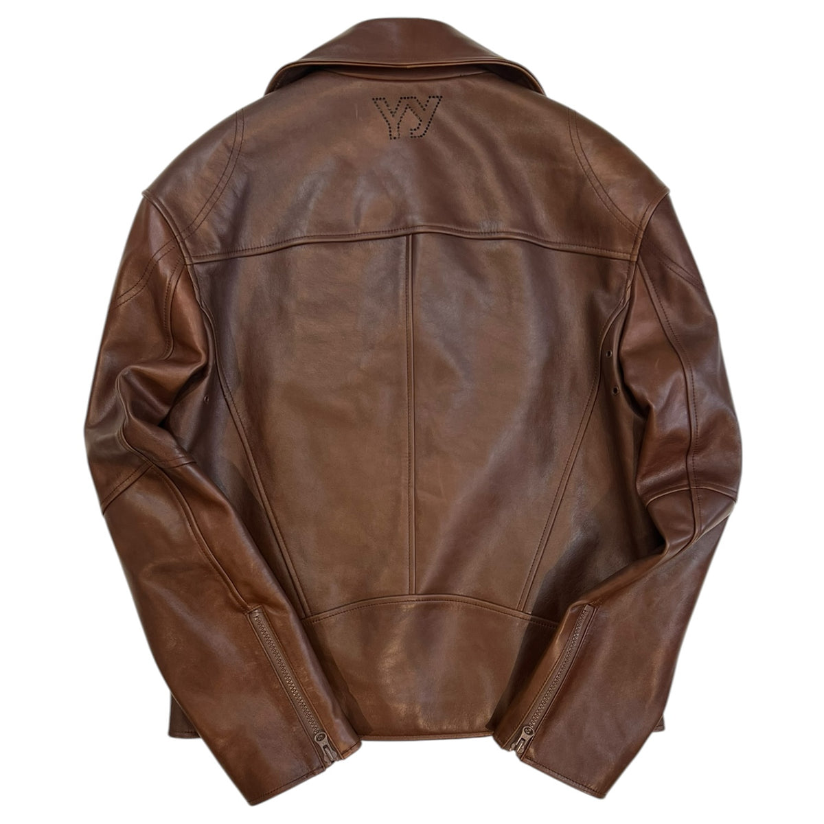 Open YY Brown Moto Leather Jacket Brown