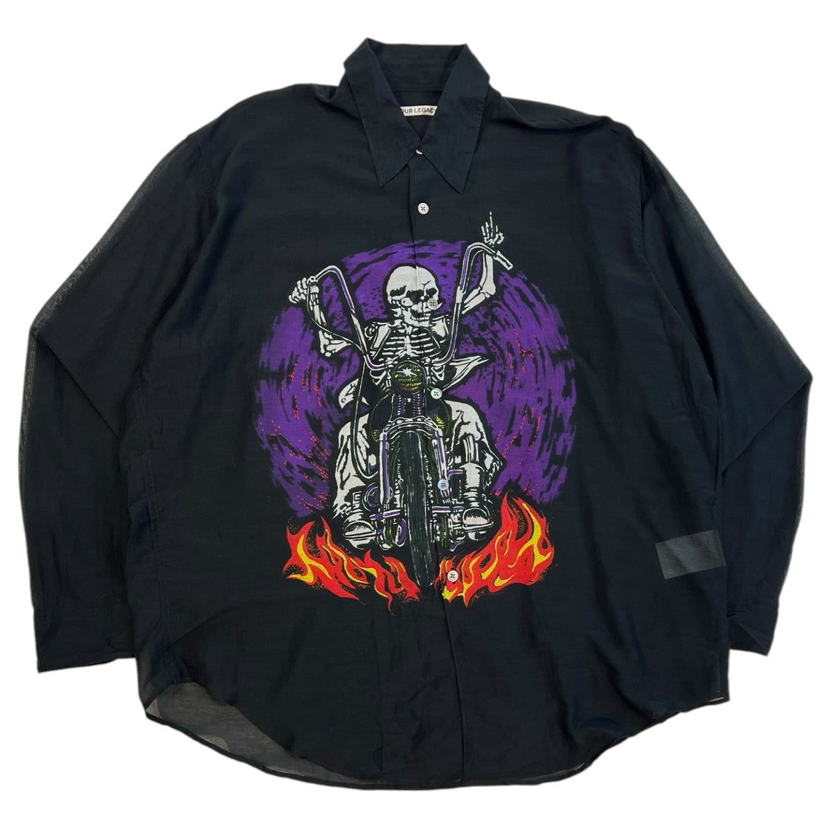 Our Legacy Coco Printed Cotton and Silk Blend Shirt Black