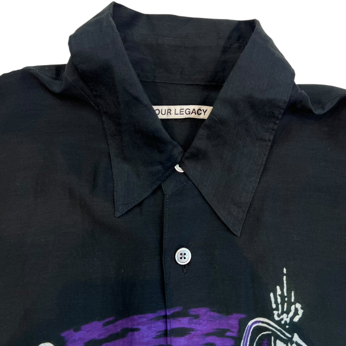 Our Legacy Coco Printed Cotton and Silk Blend Shirt Black