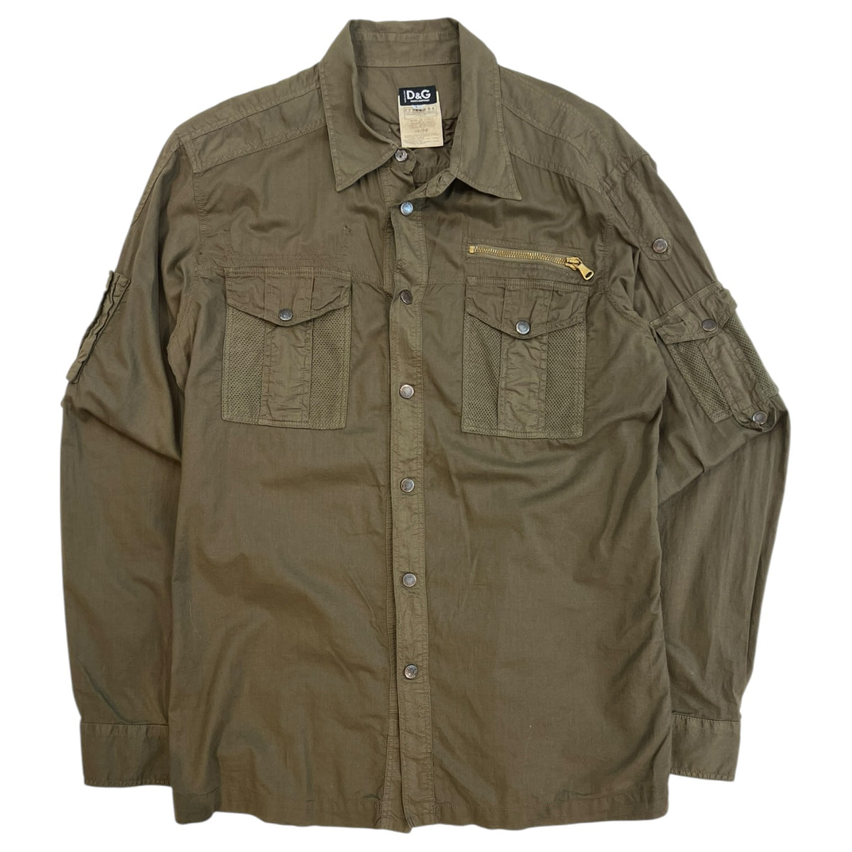 Vintage Dolce & Gabbana Cargo Military Shirt Olive
