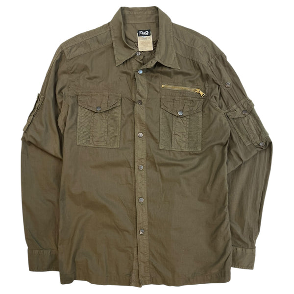 Vintage Dolce & Gabbana Cargo Military Shirt Olive