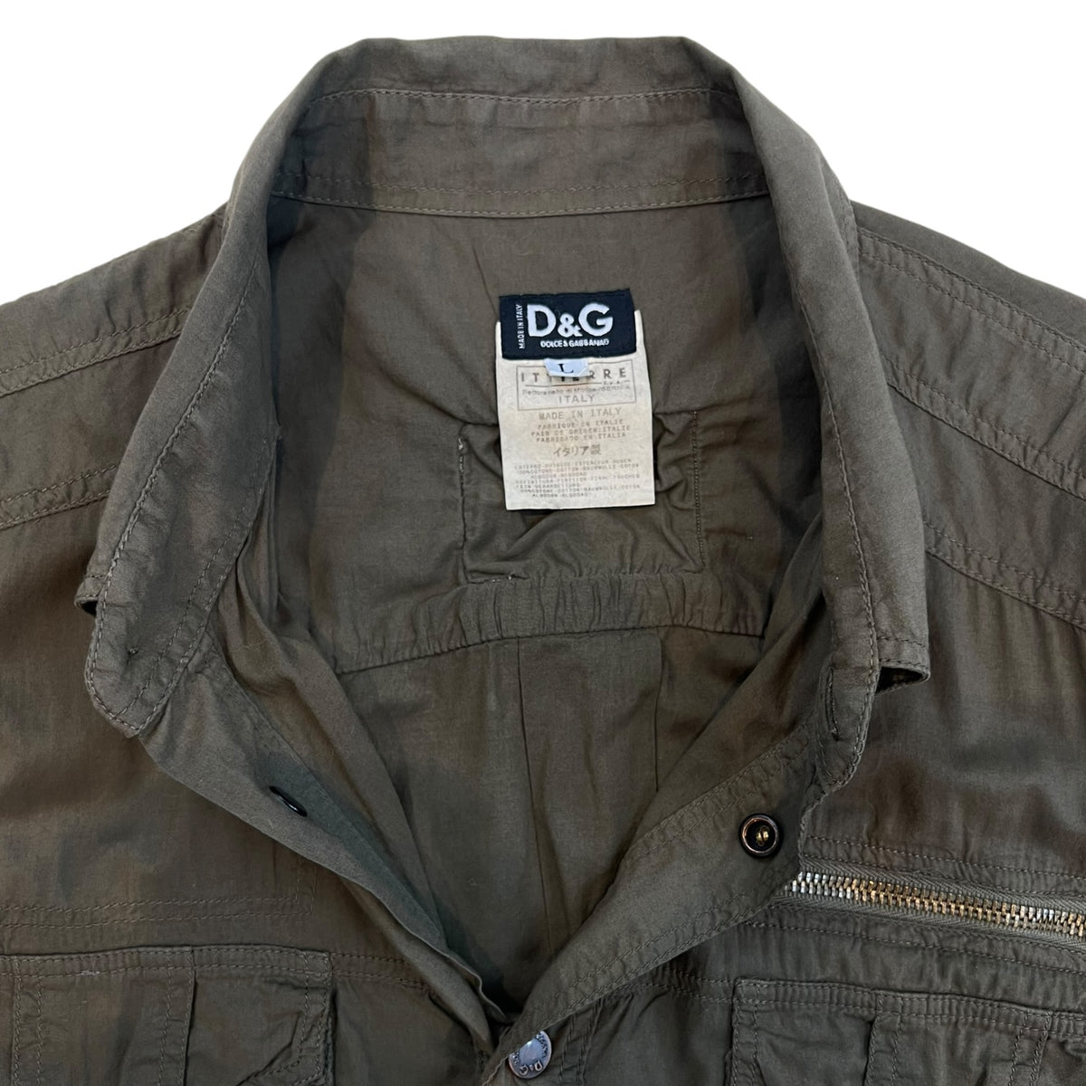 Vintage Dolce & Gabbana Cargo Military Shirt Olive