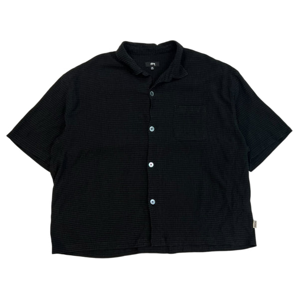 Stussy Flat Bottom Crinkled S/S Shirt Black