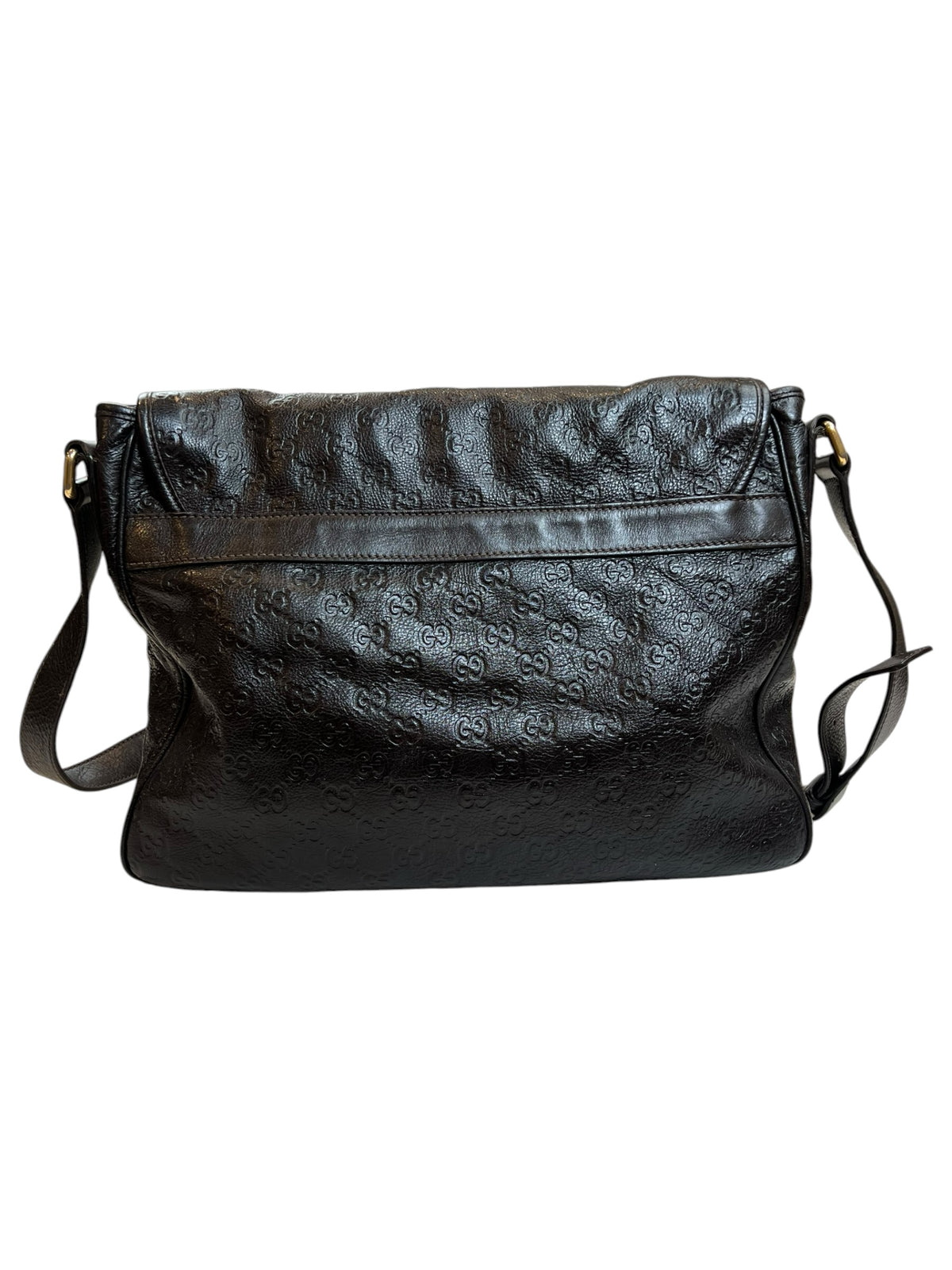 Gucci Guccissima Leather Messenger Shoulder Bag Brown