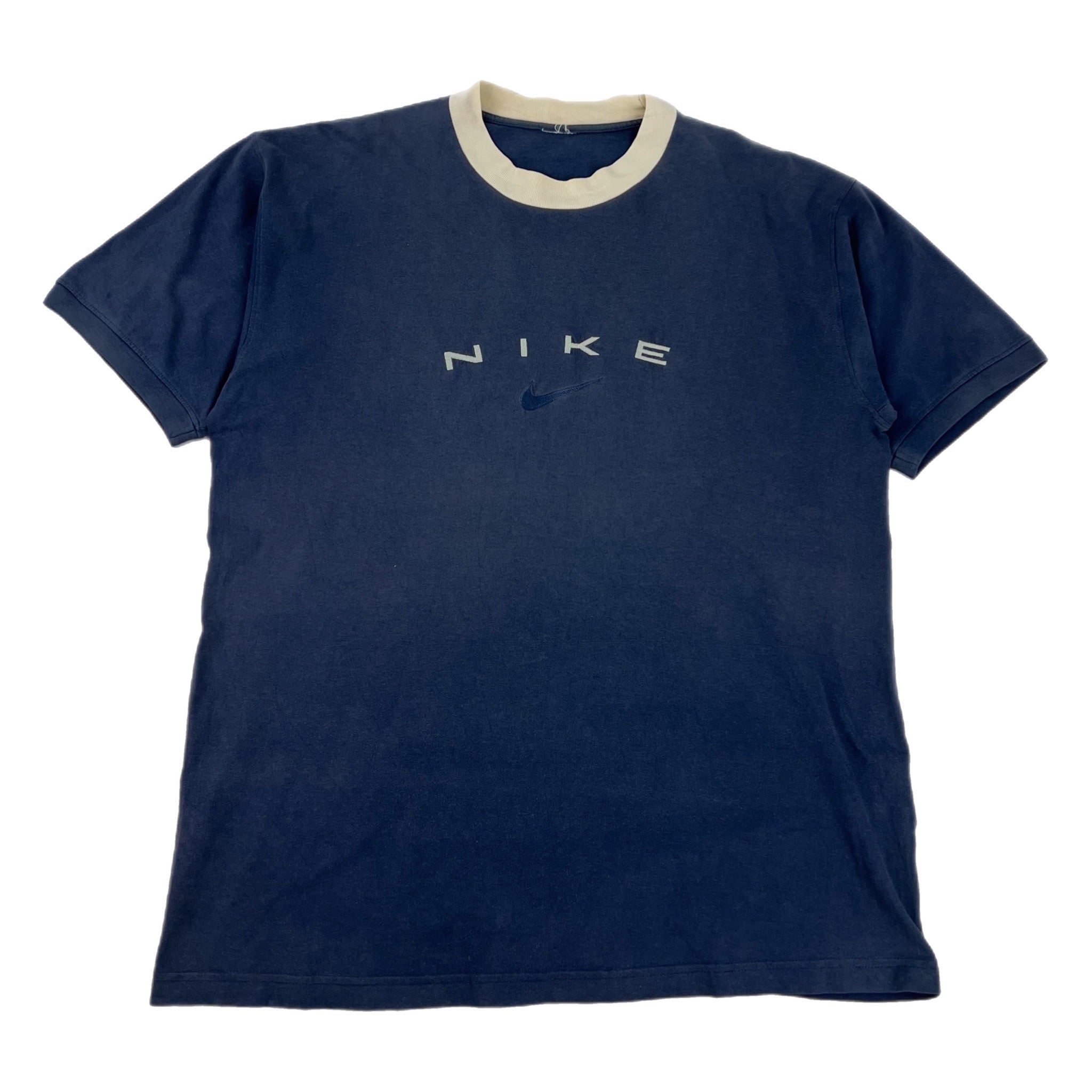 Vintage Nike Spellout T-Shirt Navy Blue