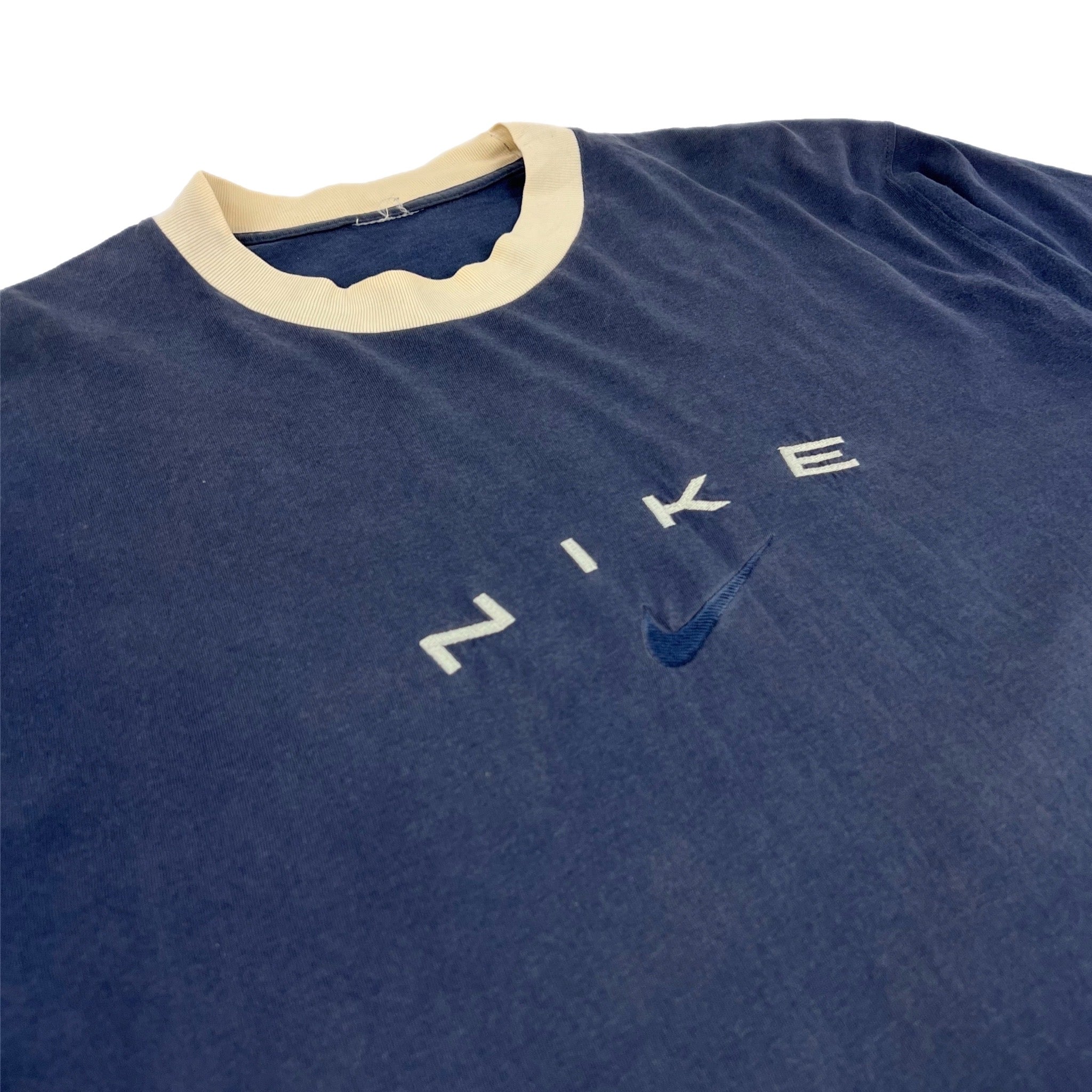 Vintage Nike Spellout T-Shirt Navy Blue