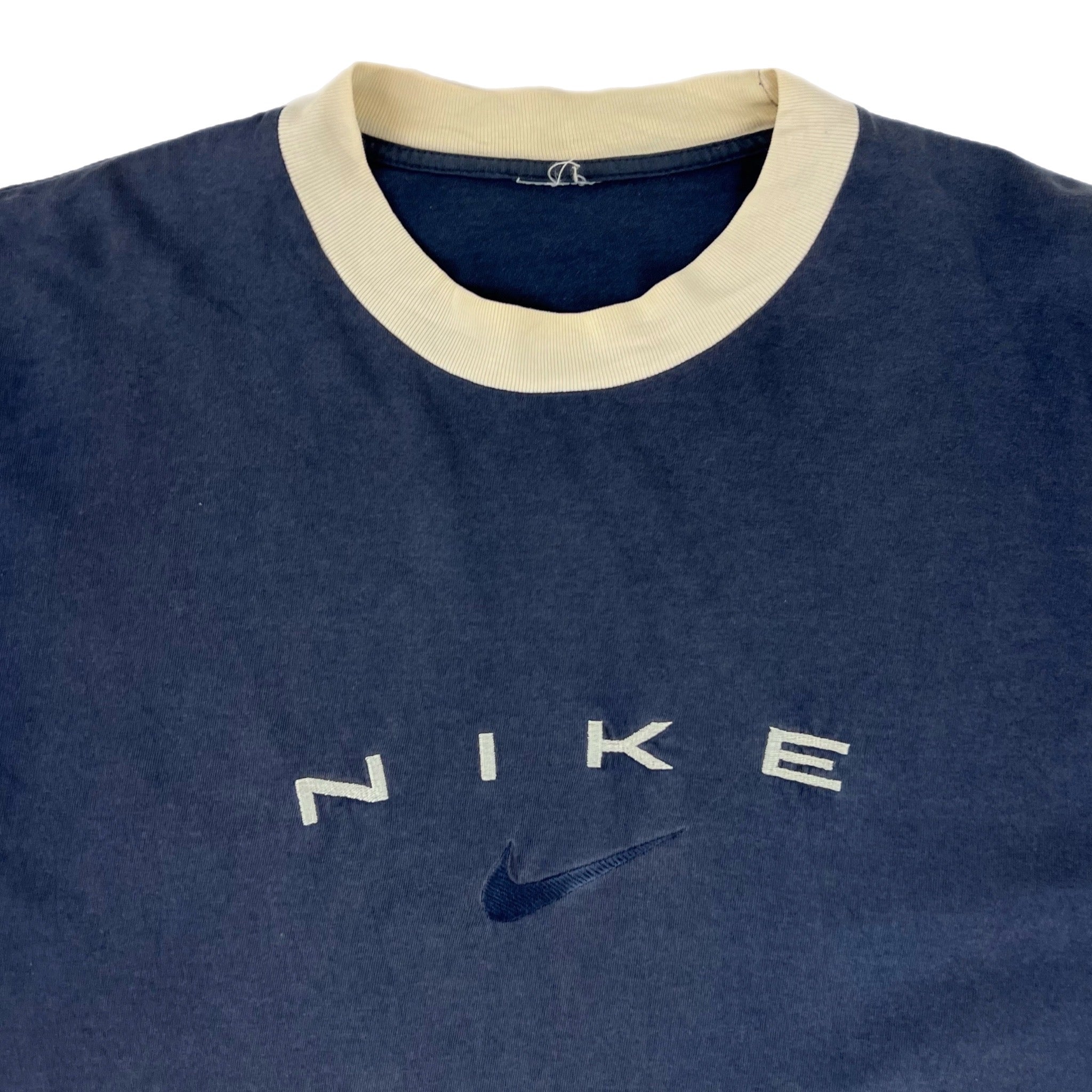 Vintage Nike Spellout T-Shirt Navy Blue