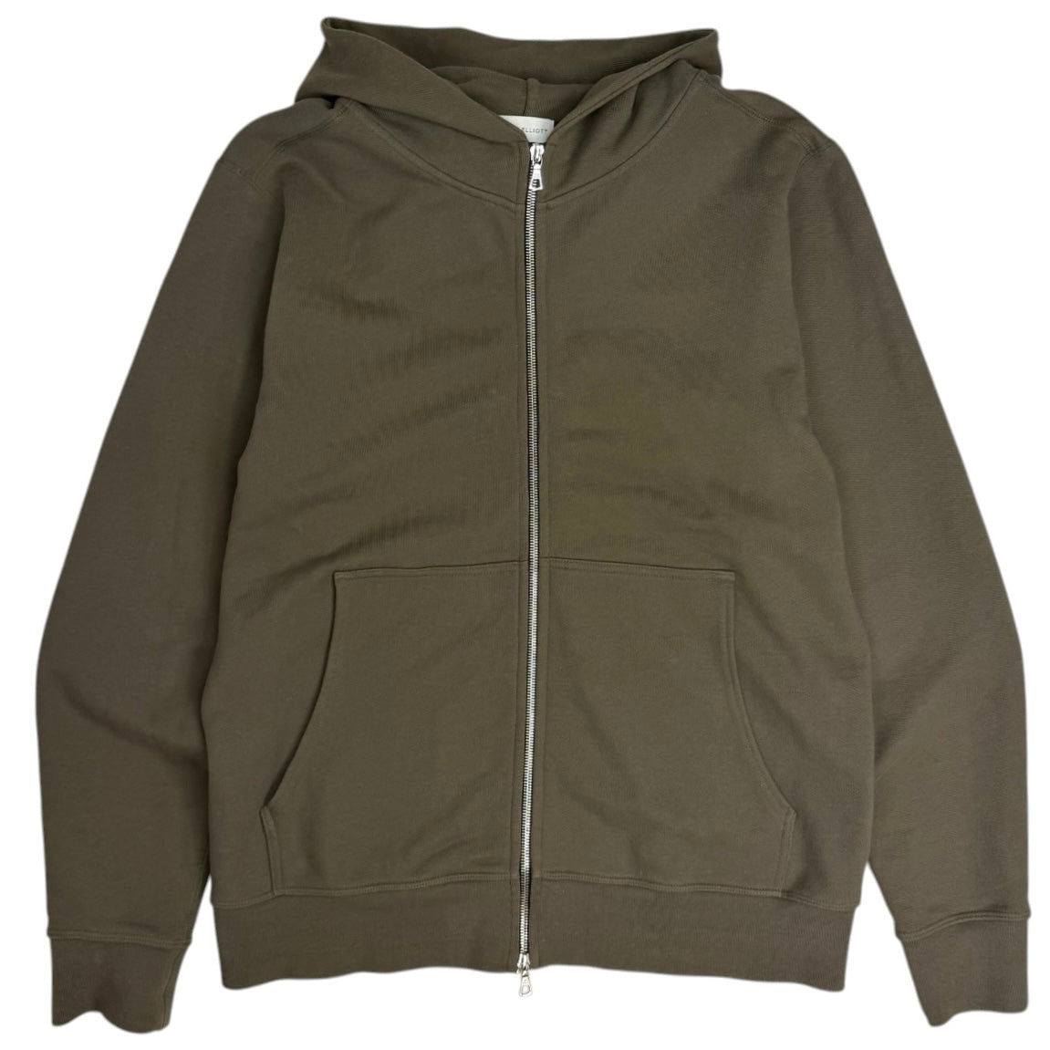John Elliott Zip Up Hoodie Brown