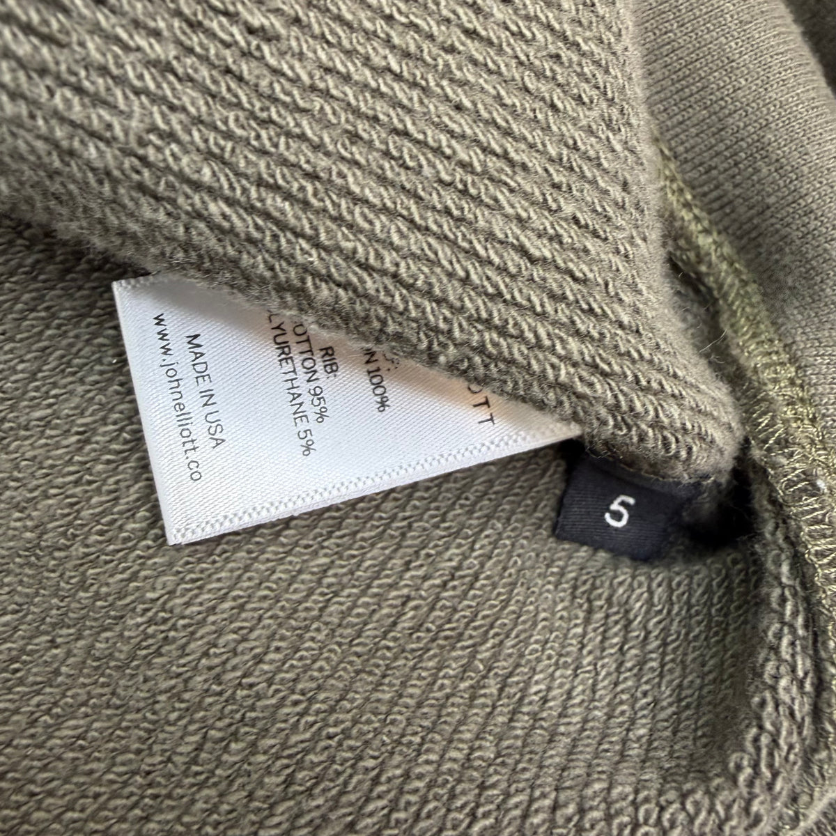 John Elliott Zip Up Hoodie Brown