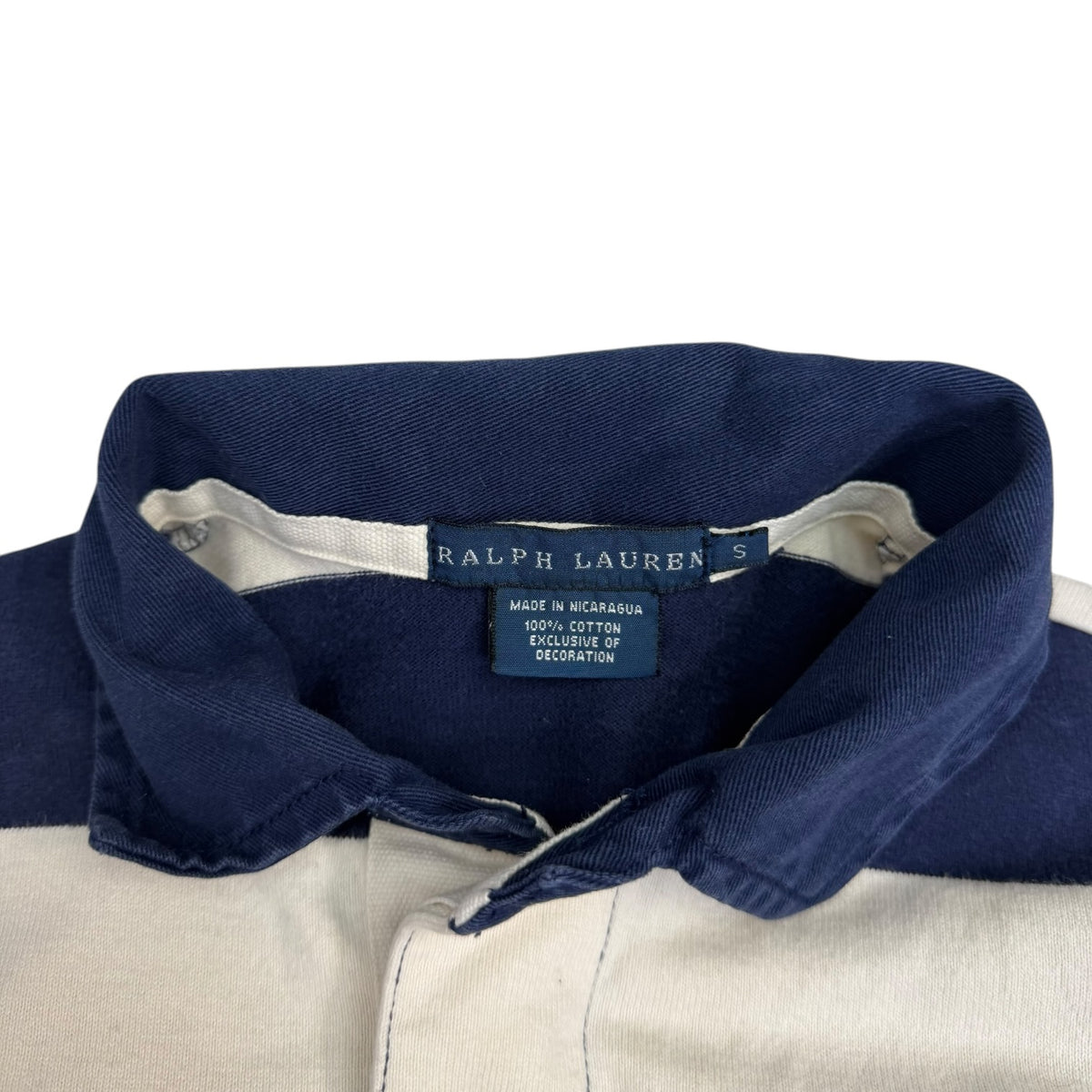 (W) Vintage Ralph Lauren Striped Polo Longsleeve Navy