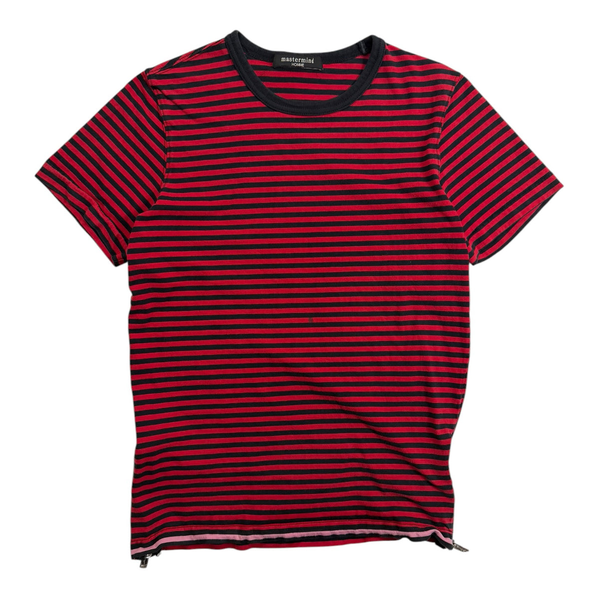 Mastermind Striped Zipper T-Shirt Red/Black