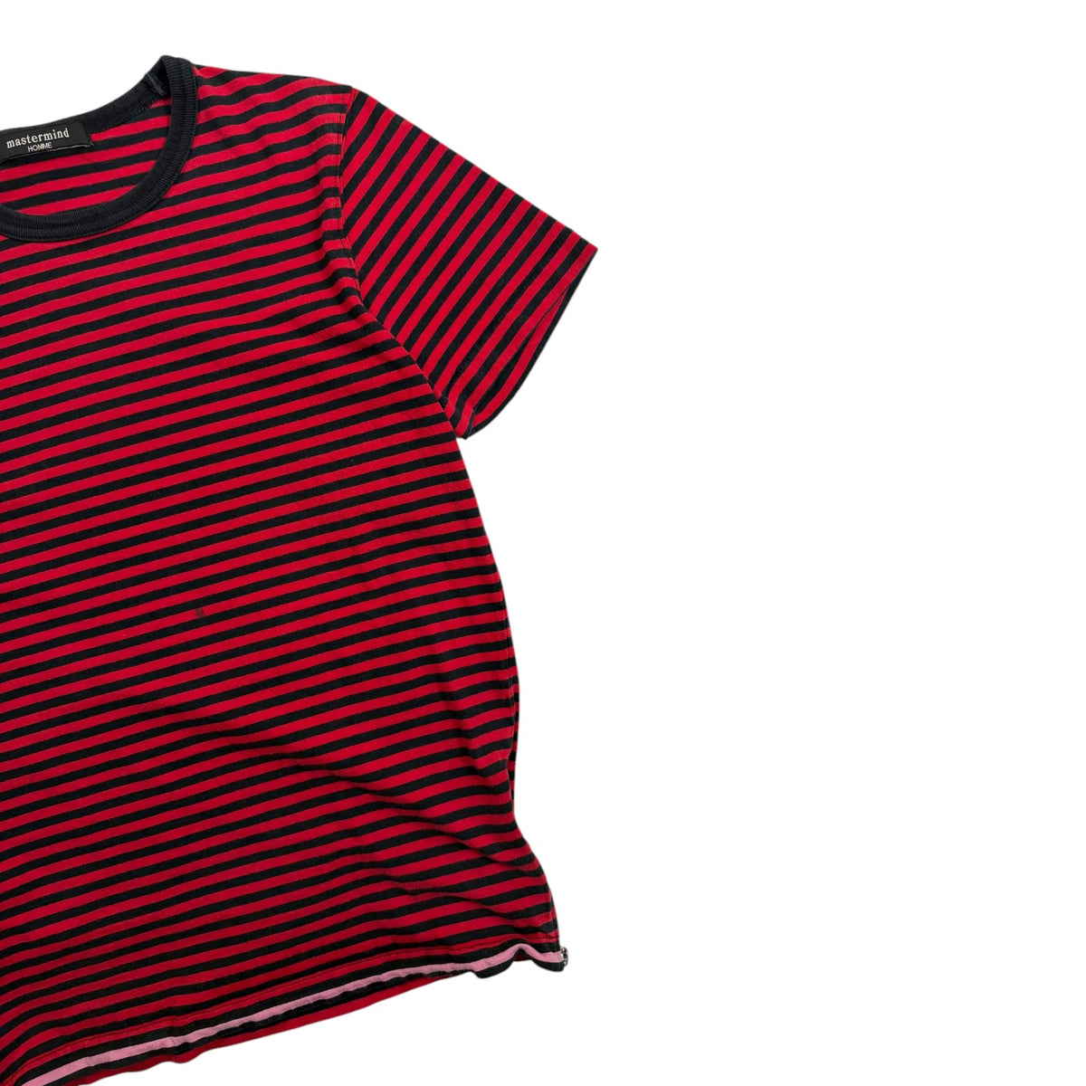 Mastermind Striped Zipper T-Shirt Red/Black