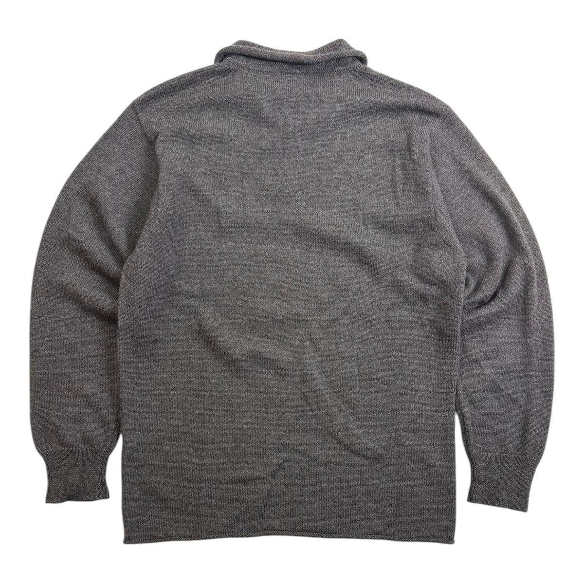 Margaret Howell Oversized Knitted Long Sleeve Polo Shirt Grey