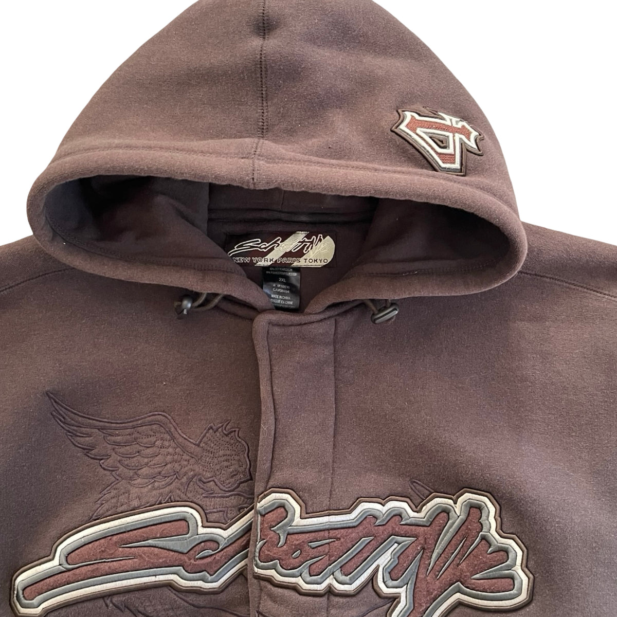 Vintage Schott NYC Heavyweight Zip Hoodie Brown