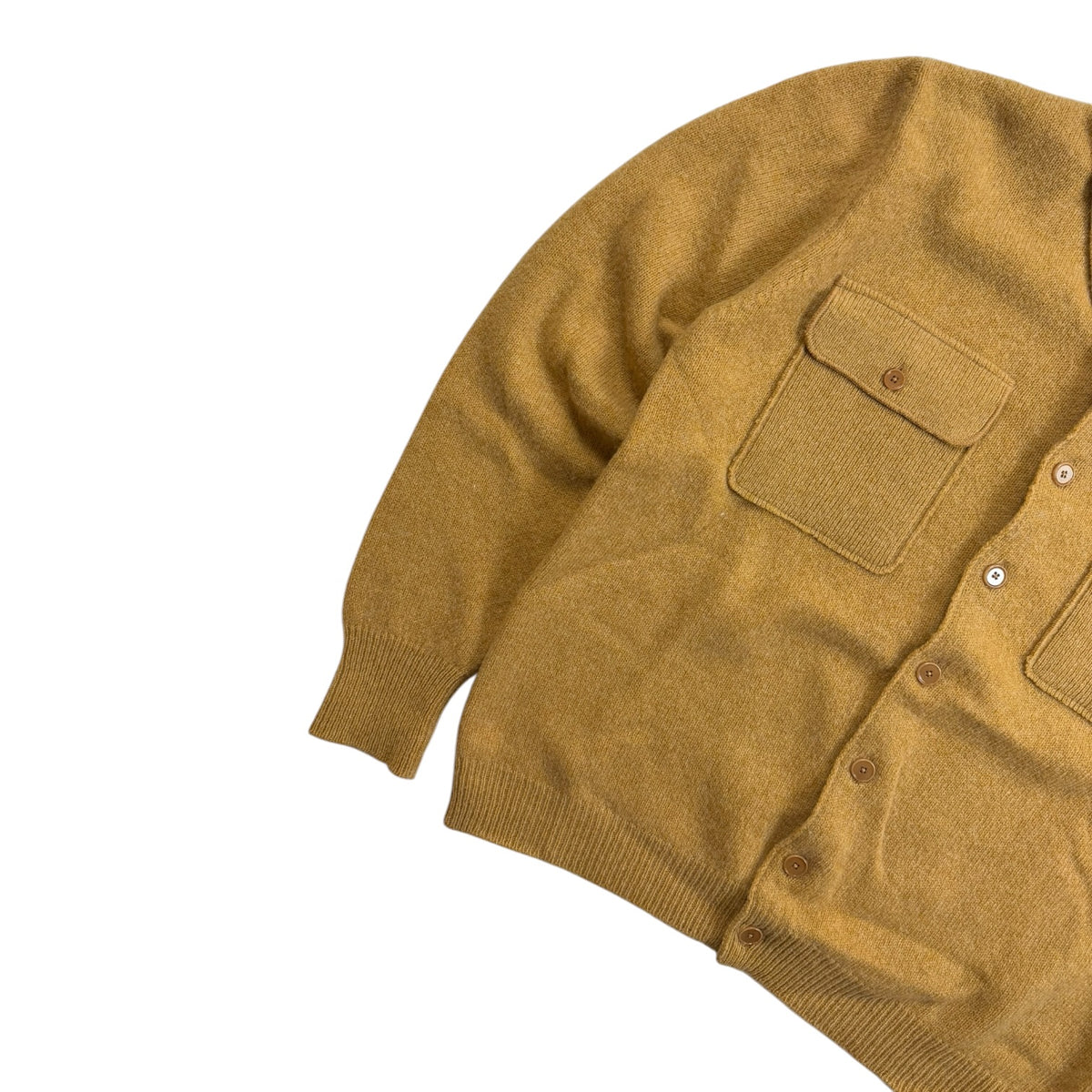 Lemaire Knitted Military Button-Up Long Sleeve Shirt Yellow