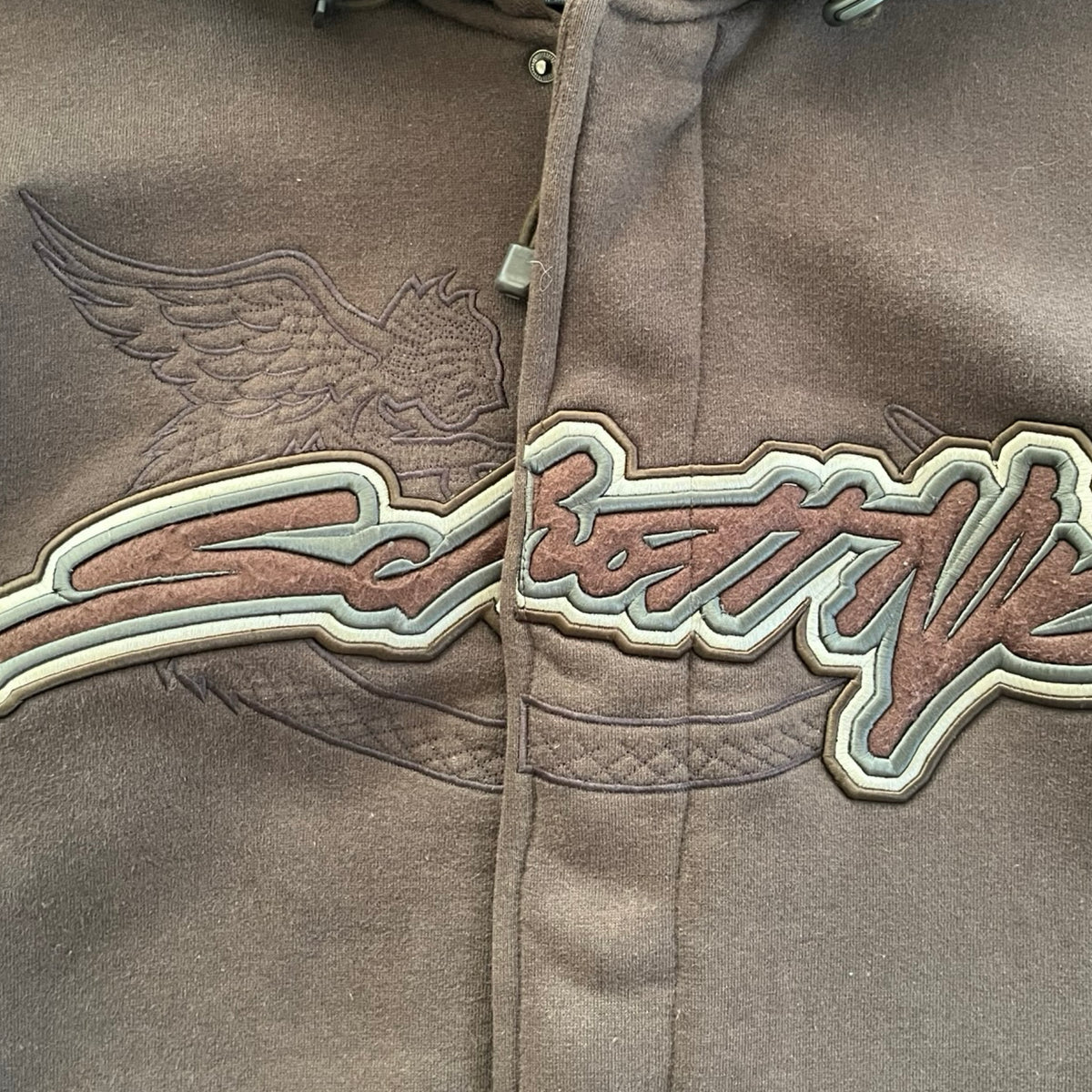 Vintage Schott NYC Heavyweight Zip Hoodie Brown