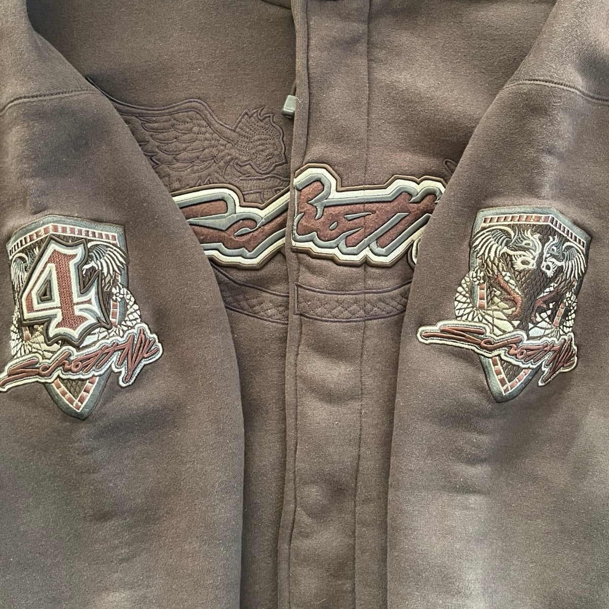 Vintage Schott NYC Heavyweight Zip Hoodie Brown