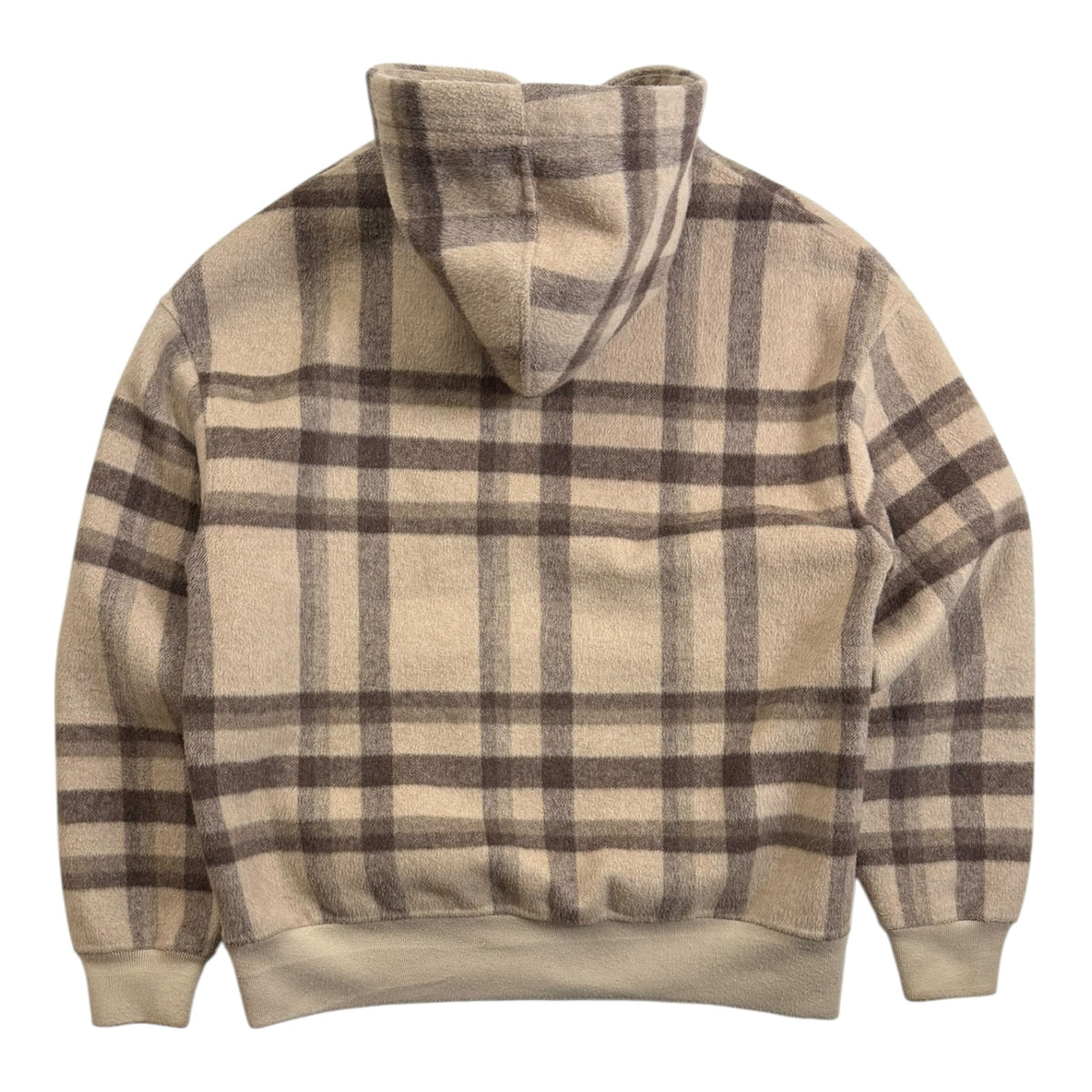 Kith Wool Check Williams II Reversible Hoodie Beige