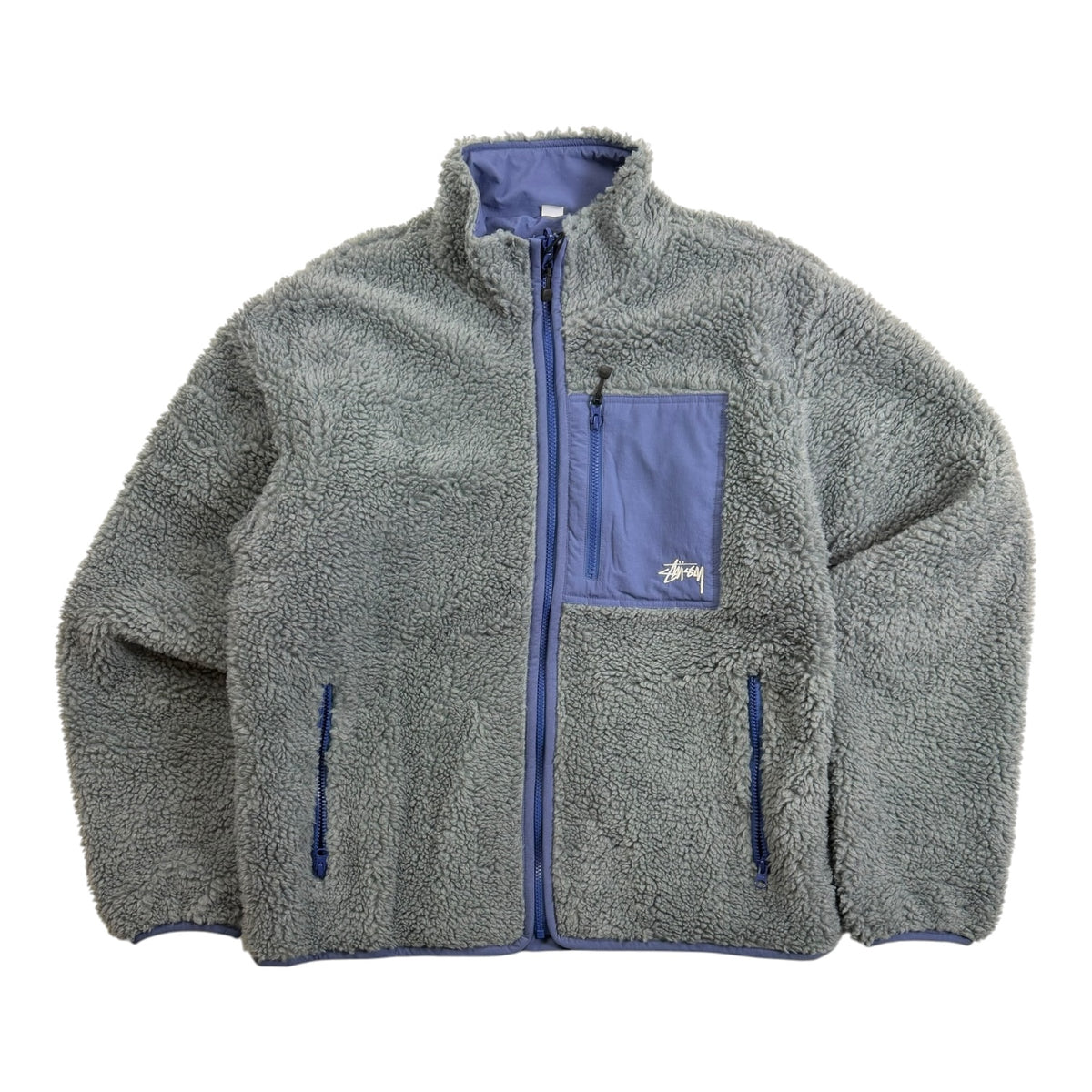 Stüssy Sherpa Reversible Jacket Grey/Blue