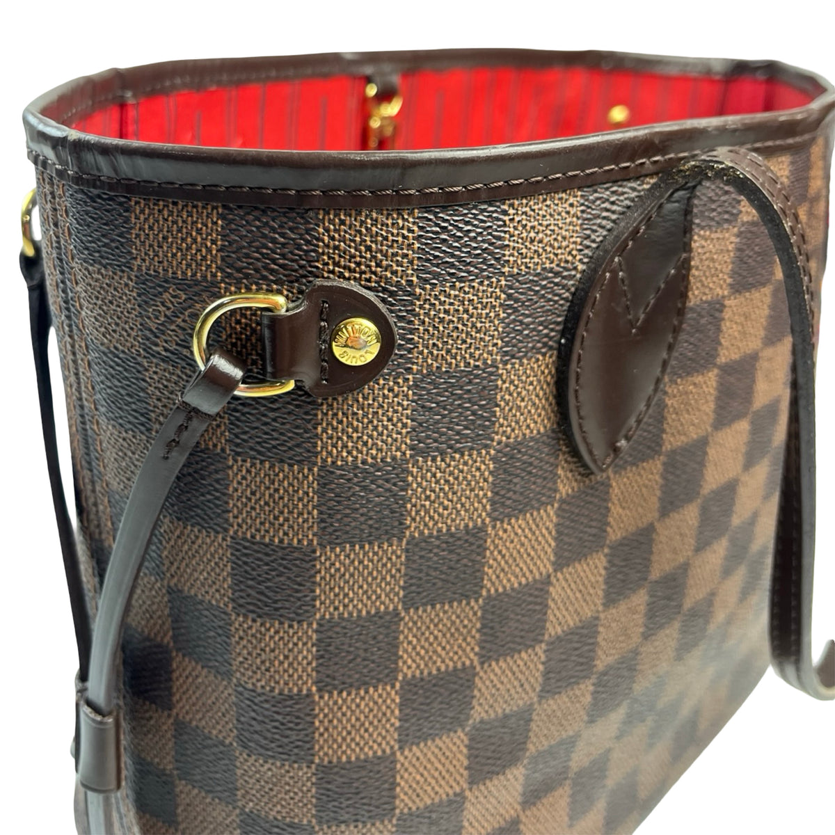 2009 Louis Vuitton Damier Eben Neverfull PM Tote Bag