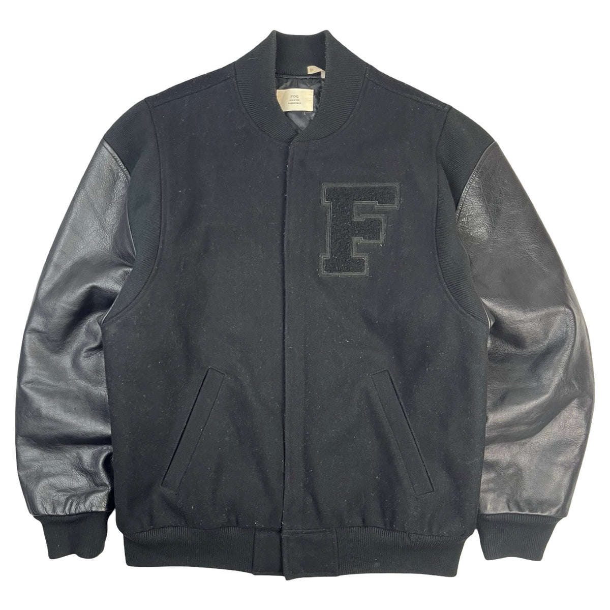 Fear of God Essentials Wool Varsity Jacket Black/Black