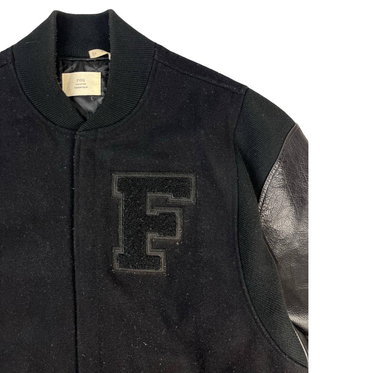 Fear of God Essentials Wool Varsity Jacket Black/Black