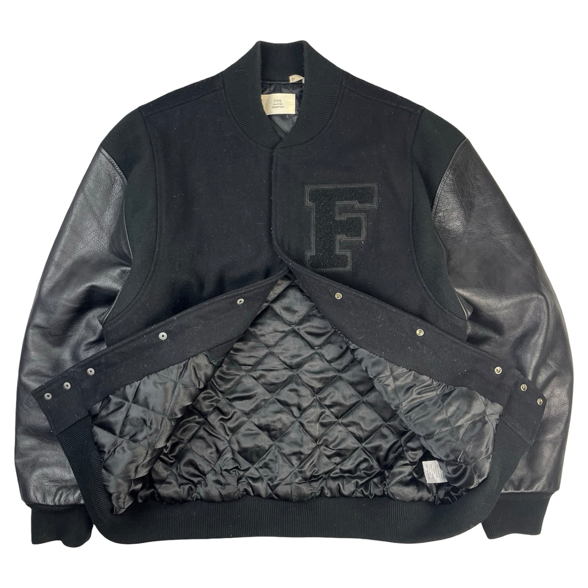 Fear of God Essentials Wool Varsity Jacket Black/Black