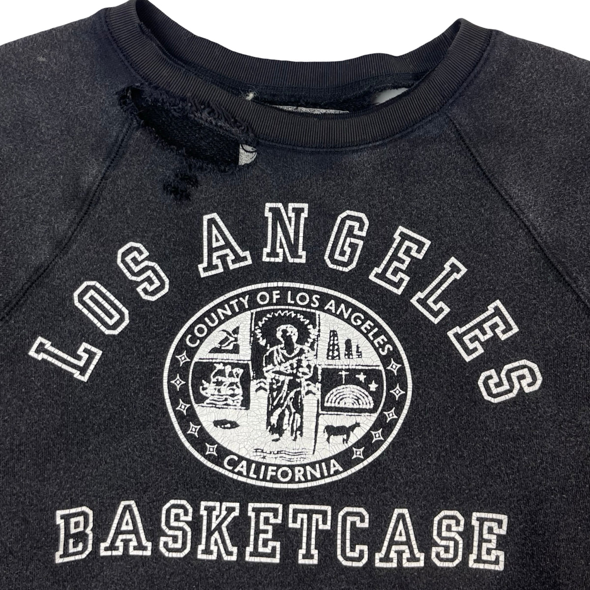 Basketcase Gallery Los Angeles Trashed Crewneck Charcoal