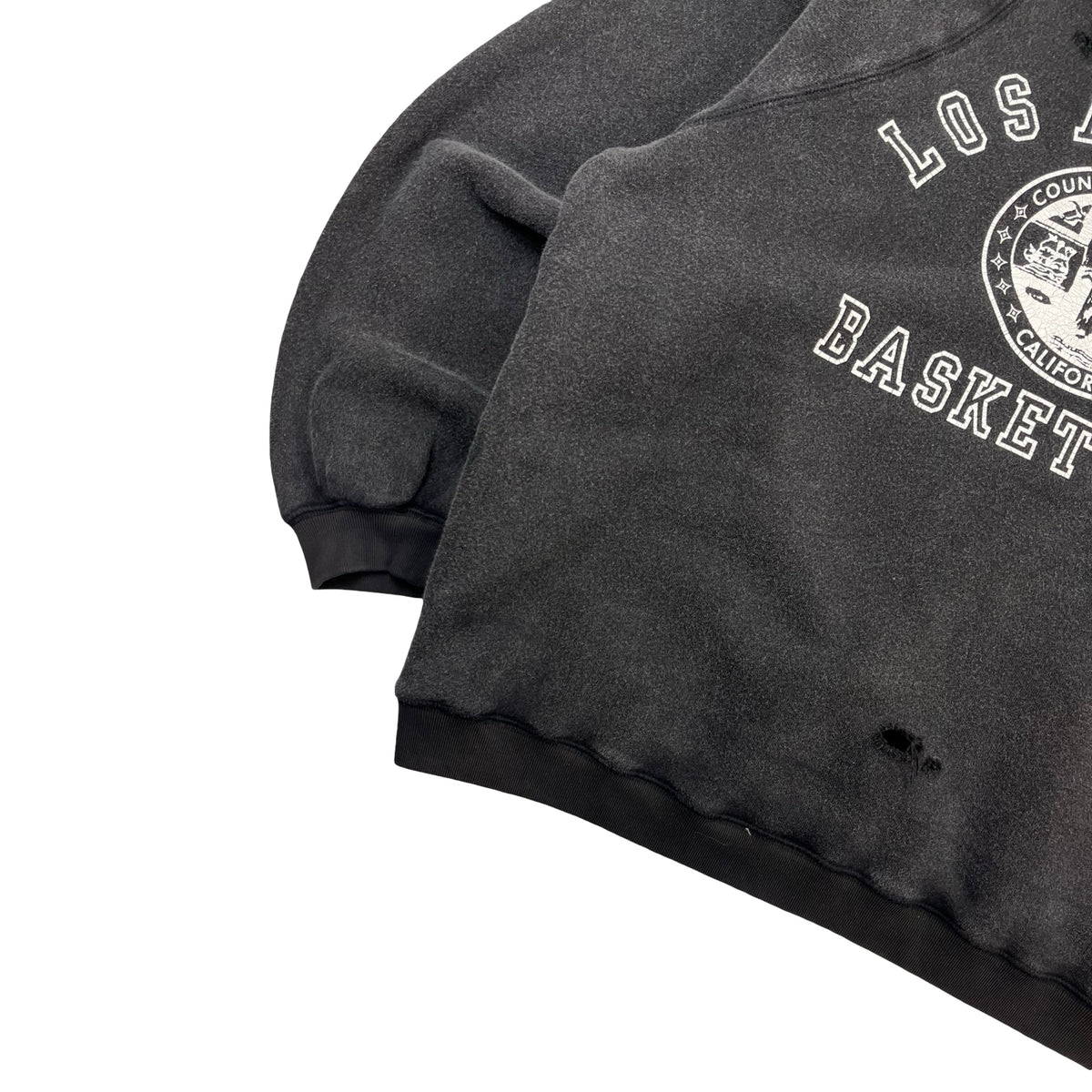 Basketcase Gallery Los Angeles Trashed Crewneck Charcoal