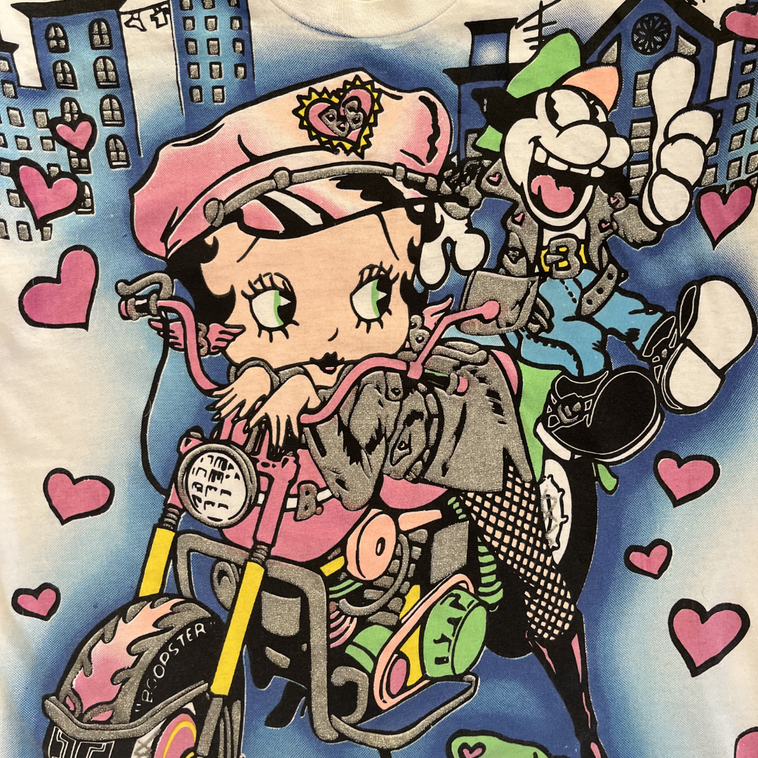 1994 Vtg Betty Boop “Betty’s Angels” Biker AOP Shirt