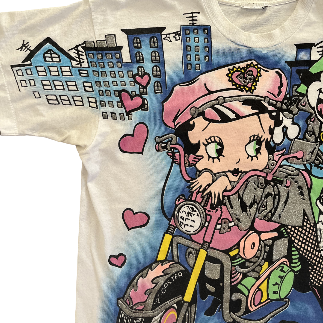 1994 Vtg Betty Boop “Betty’s Angels” Biker AOP Shirt