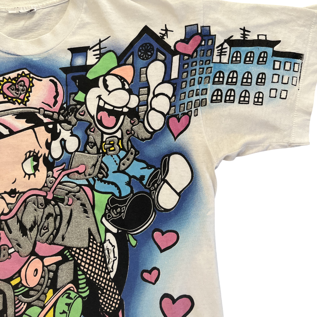 1994 Vtg Betty Boop “Betty’s Angels” Biker AOP Shirt