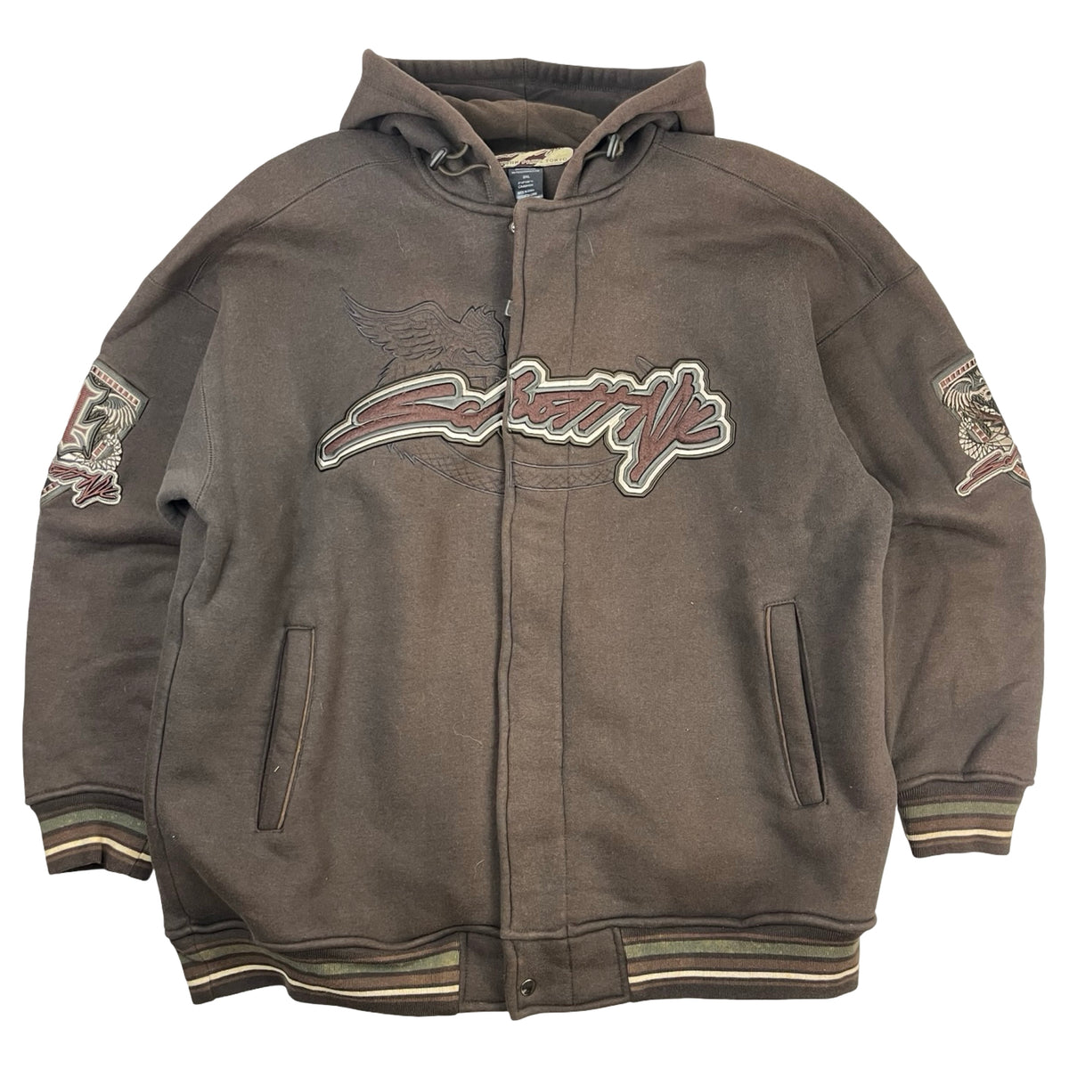 Vintage Schott NYC Heavyweight Zip Hoodie Brown
