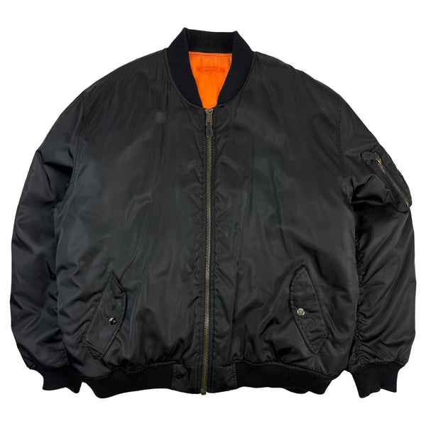 Vintage Bomber Flight Jacket Satin Black