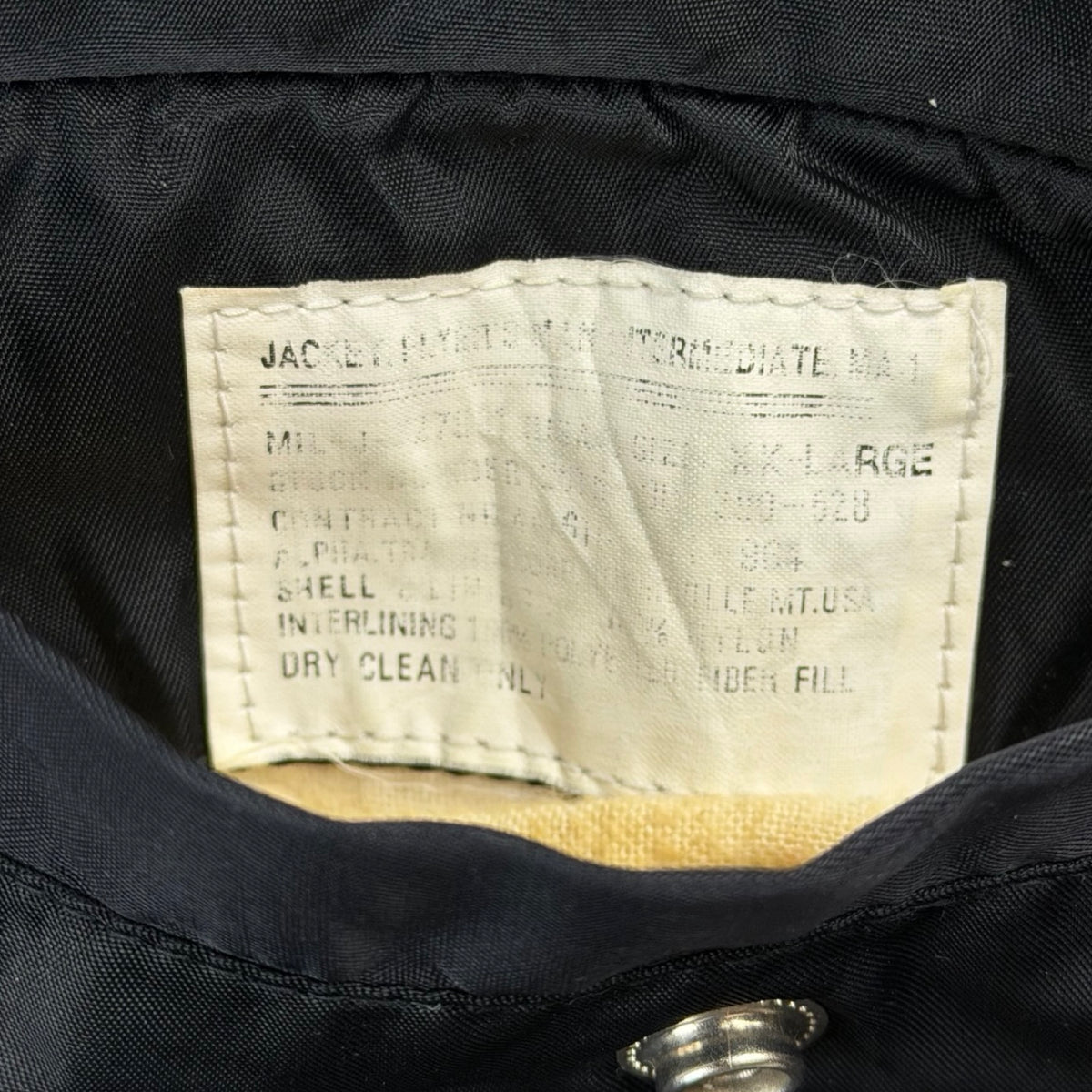 Vintage Bomber Flight Jacket Satin Black