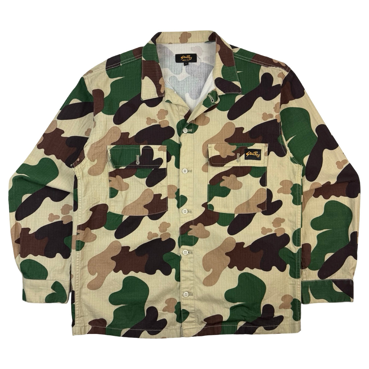 Stay Ray Duck Camo Utility Shirt Beige/Green