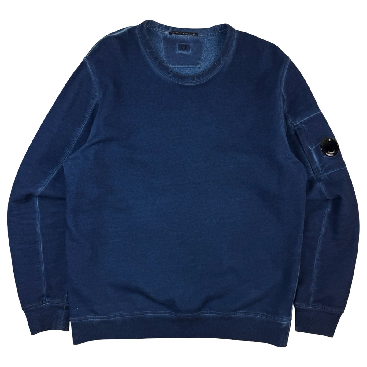 C.P. Company Lens Crewneck Sweatshrit Garment-Dyed Blue