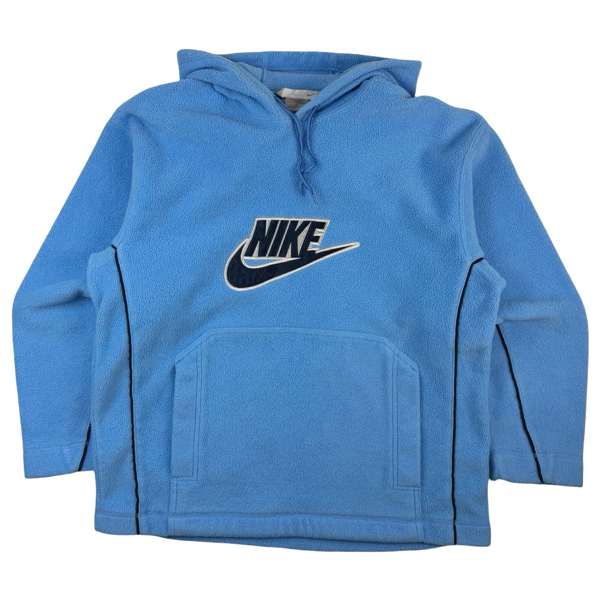 Vintage Nike Fleece Hooded Sweatshirt Light Blue