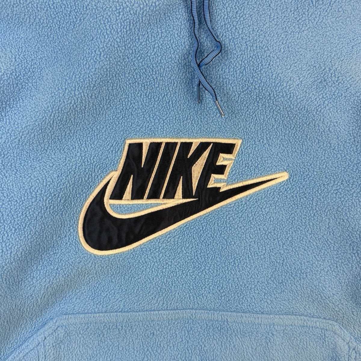 Vintage Nike Fleece Hooded Sweatshirt Light Blue