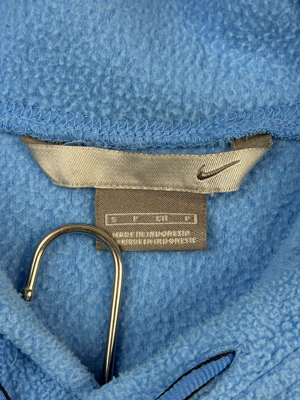 Vintage Nike Fleece Hooded Sweatshirt Light Blue