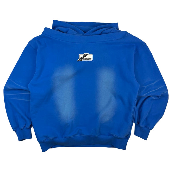 We11done Boat-Neck Hooded Sweatshirt Washed Blue