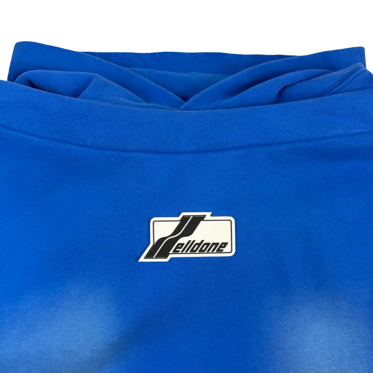 We11done Boat-Neck Hooded Sweatshirt Washed Blue