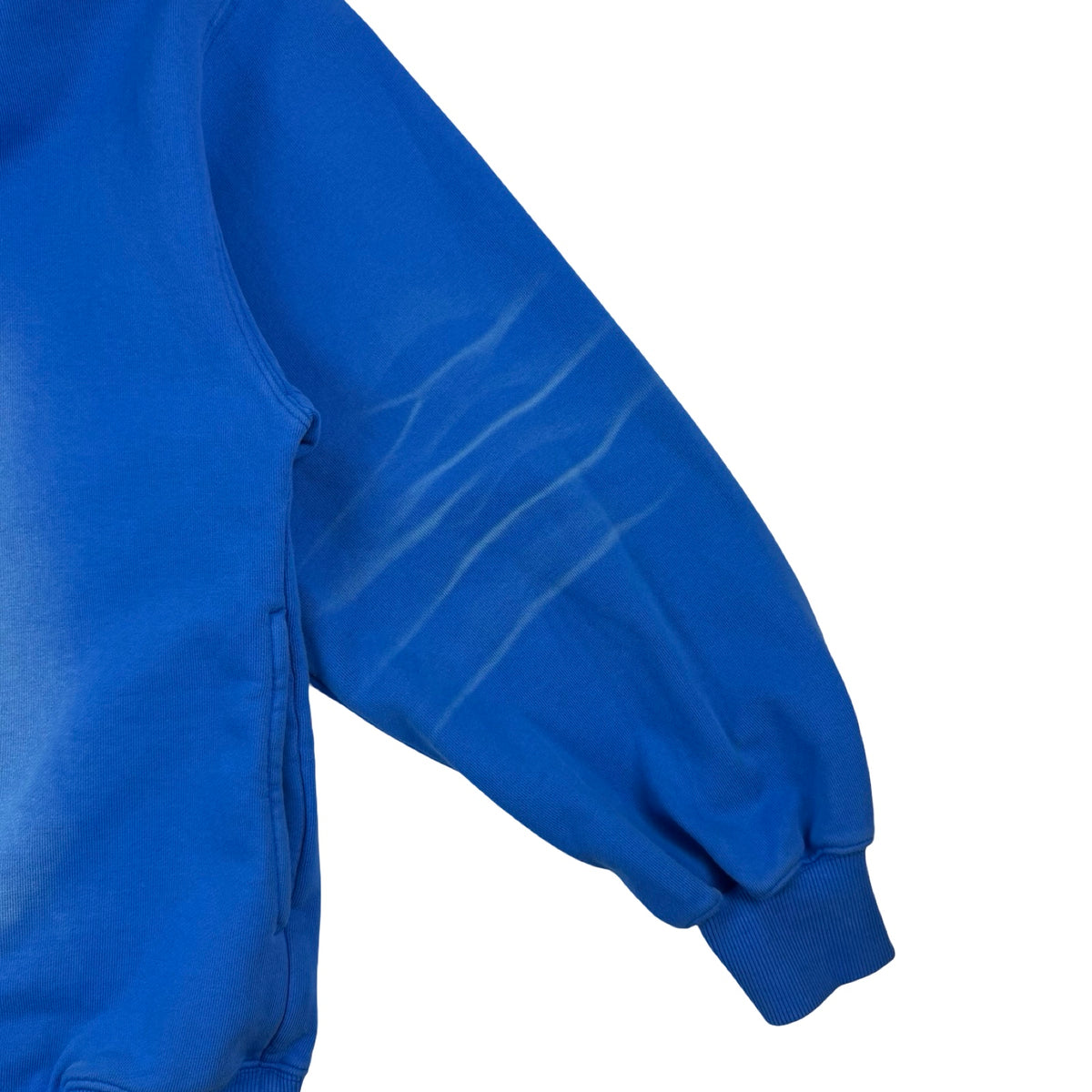 We11done Boat-Neck Hooded Sweatshirt Washed Blue