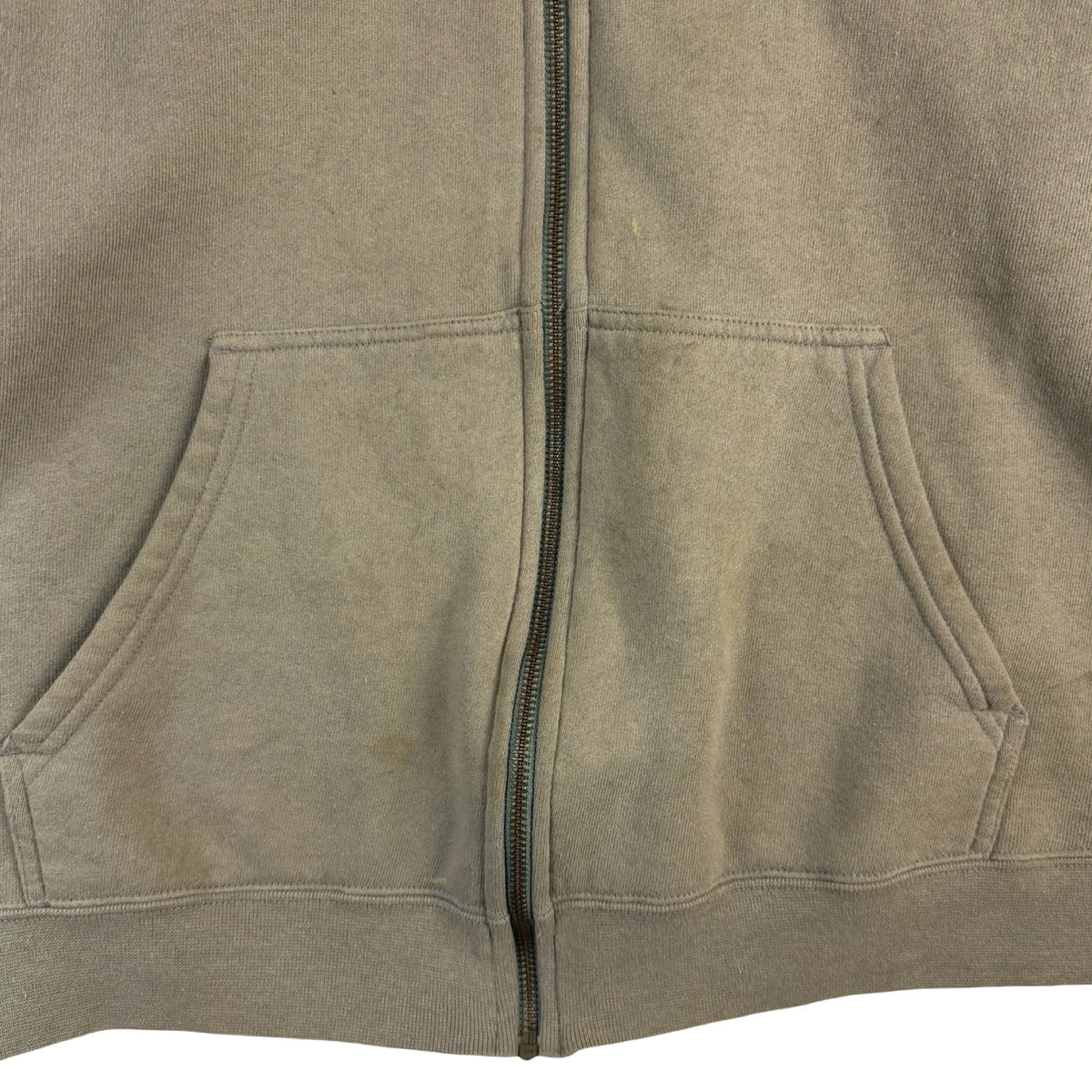 Vintage Nike Pocket Swoosh Zip-Up Hoodie Washed Olive