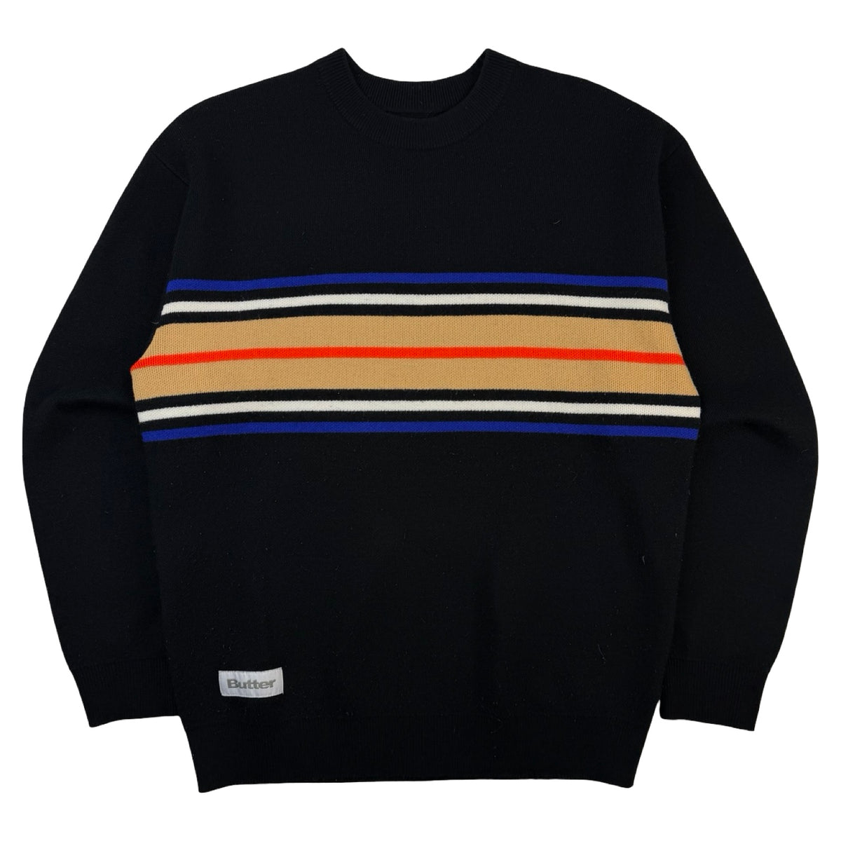 Butter Goods Stripe Knit Sweater Black