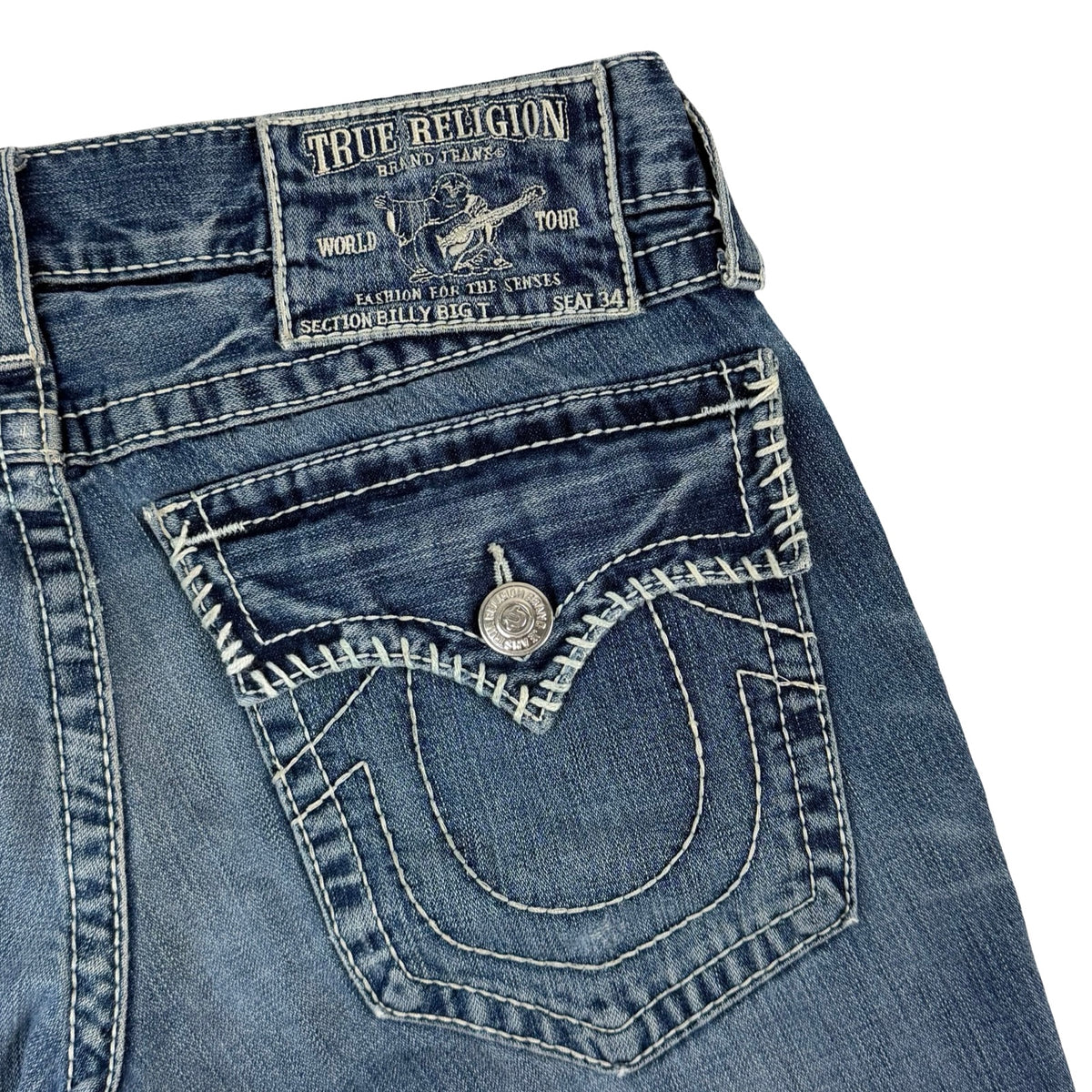 Vintage True Religion Flare Jeans Washed Blue