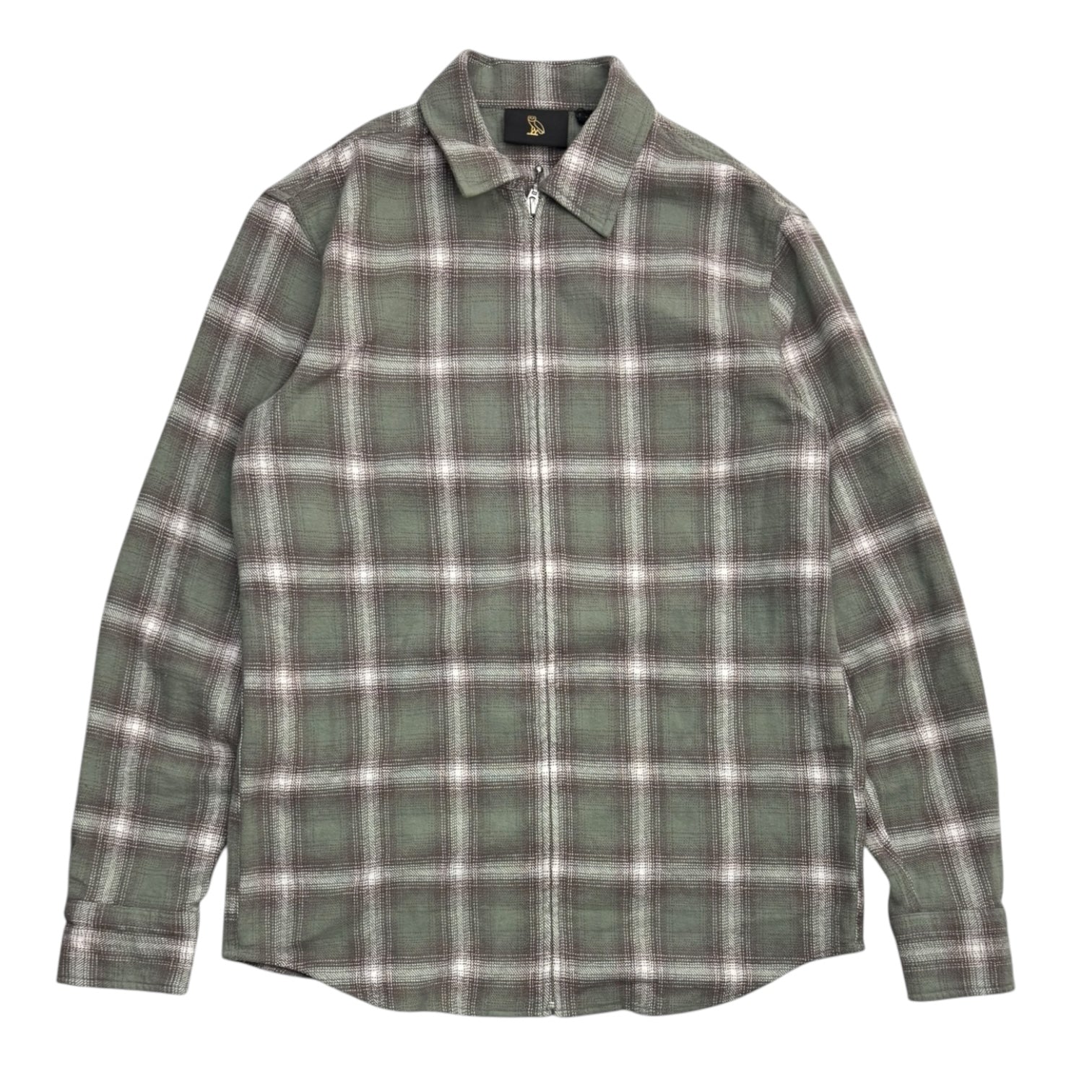 OVO Flannel Zip Shirt Grey/White