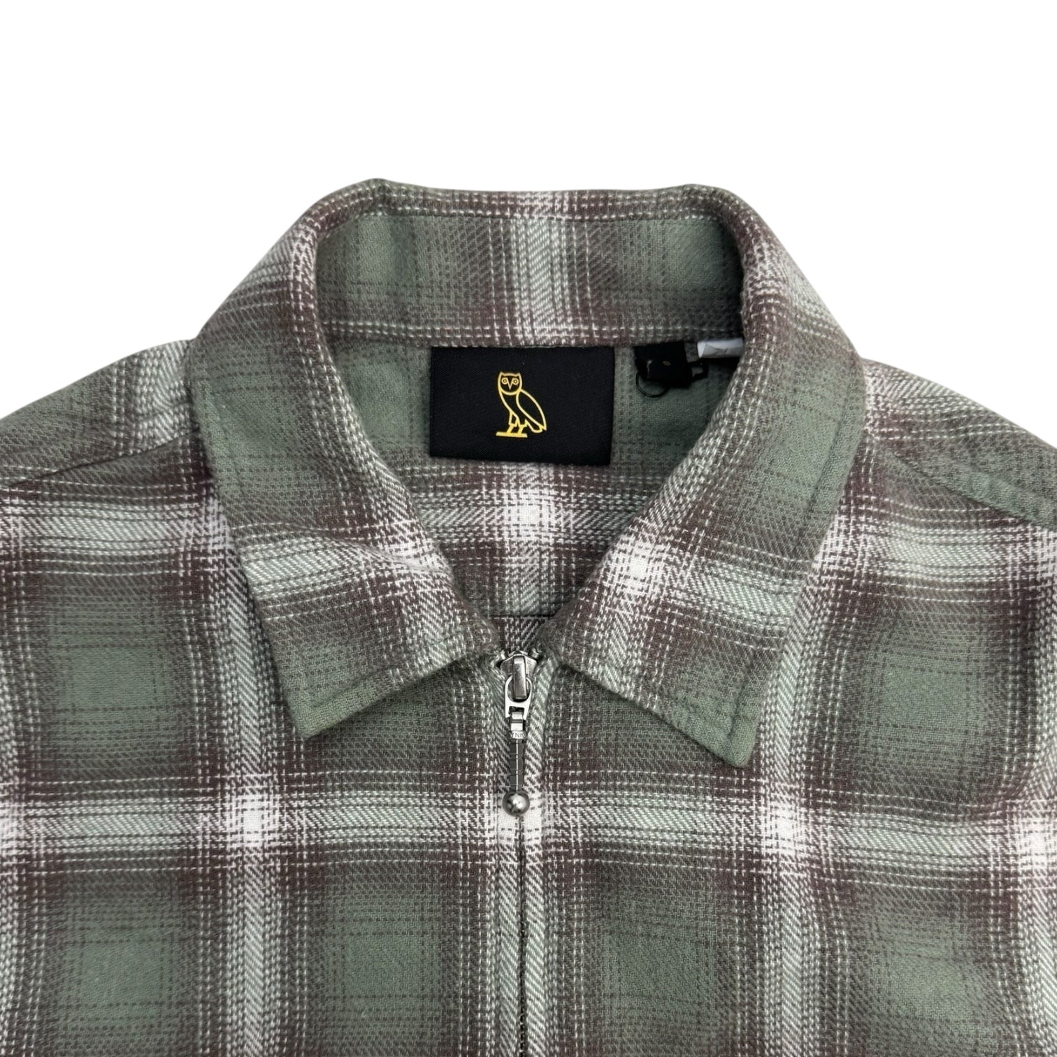 OVO Flannel Zip Shirt Grey/White