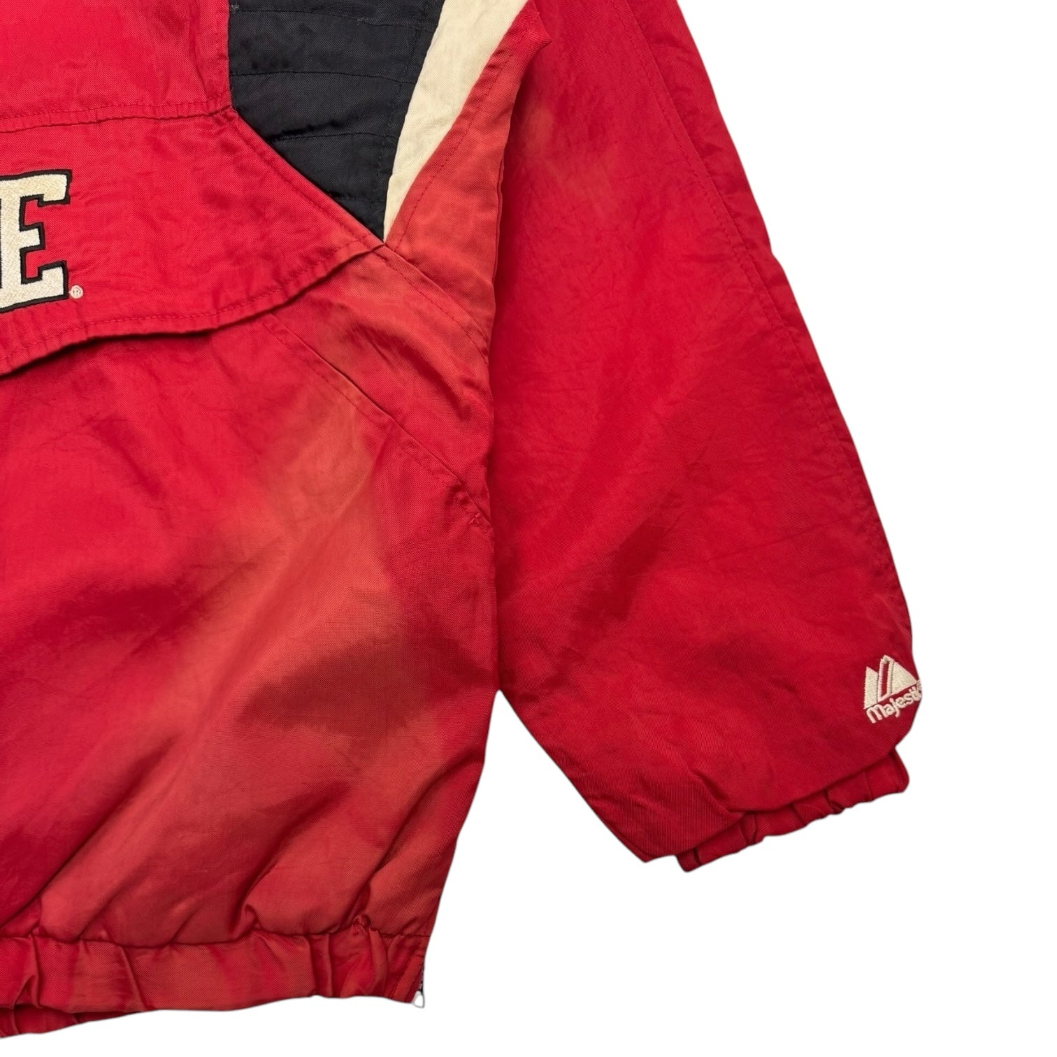 Vintage Majestic NC State Wolfpack Red Quarter Zip Anorak